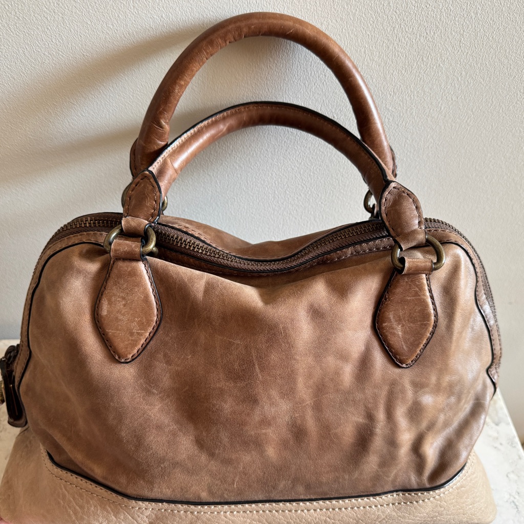 Joy Gryson Olivia Harris Vintage Tan Leather Bag